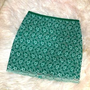 J Crew scalloped laced skirt